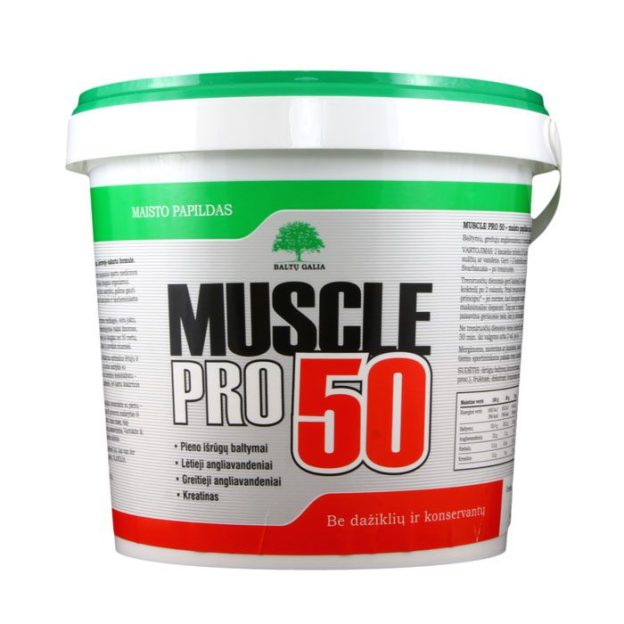 Baltų Galia "MUSCLE PRO 50" 500g protein, carbohydrate and creatine complex